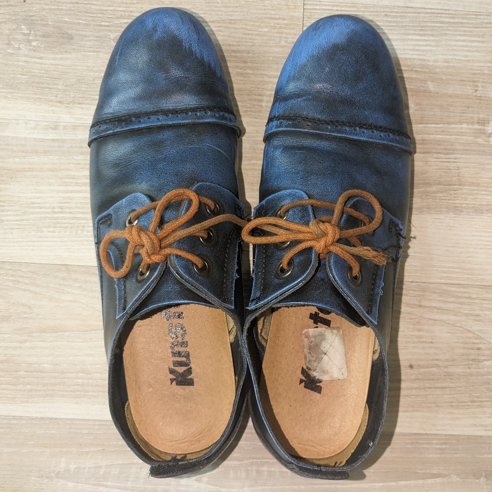 Vintage Blue Leather Loafers